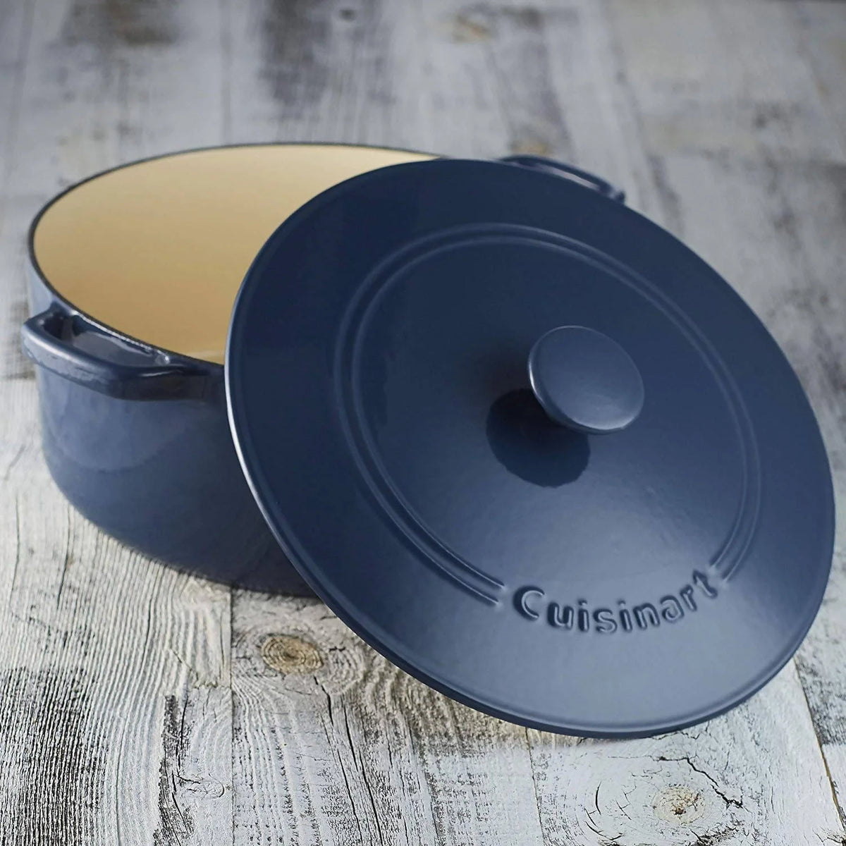 Cuisinart 5 Qt Round Covered Cast Iron Casserole (Enameled Provincial Blue) - CU-CI650-25BG Elegant AccScents