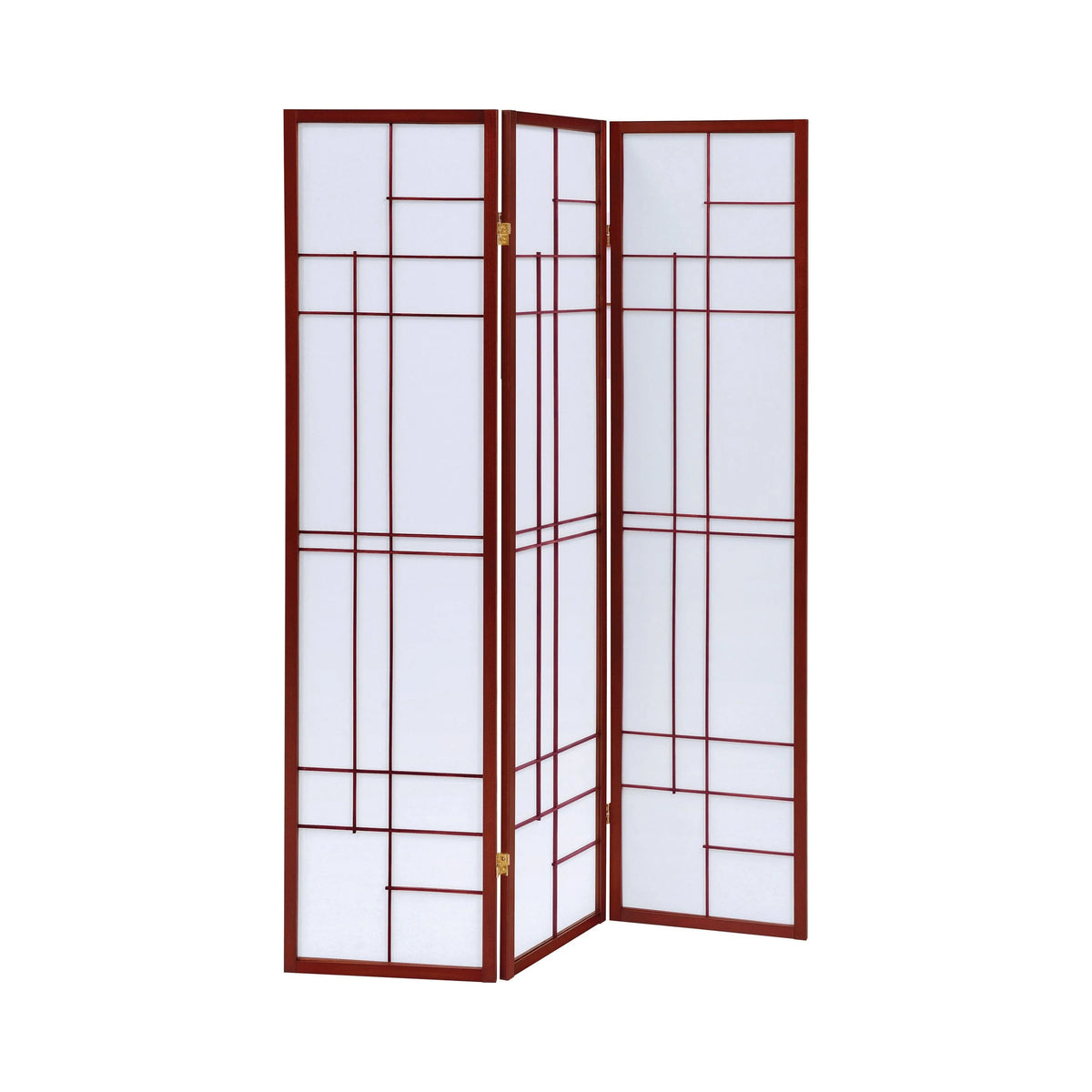 3-Panel Folding Floor Screen White And Cherry Provide a privacy measure or a Room Divider. - 900110 MEGA
