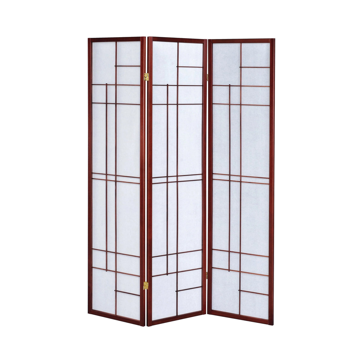 3-Panel Folding Floor Screen White And Cherry Provide a privacy measure or a Room Divider. - 900110 MEGA
