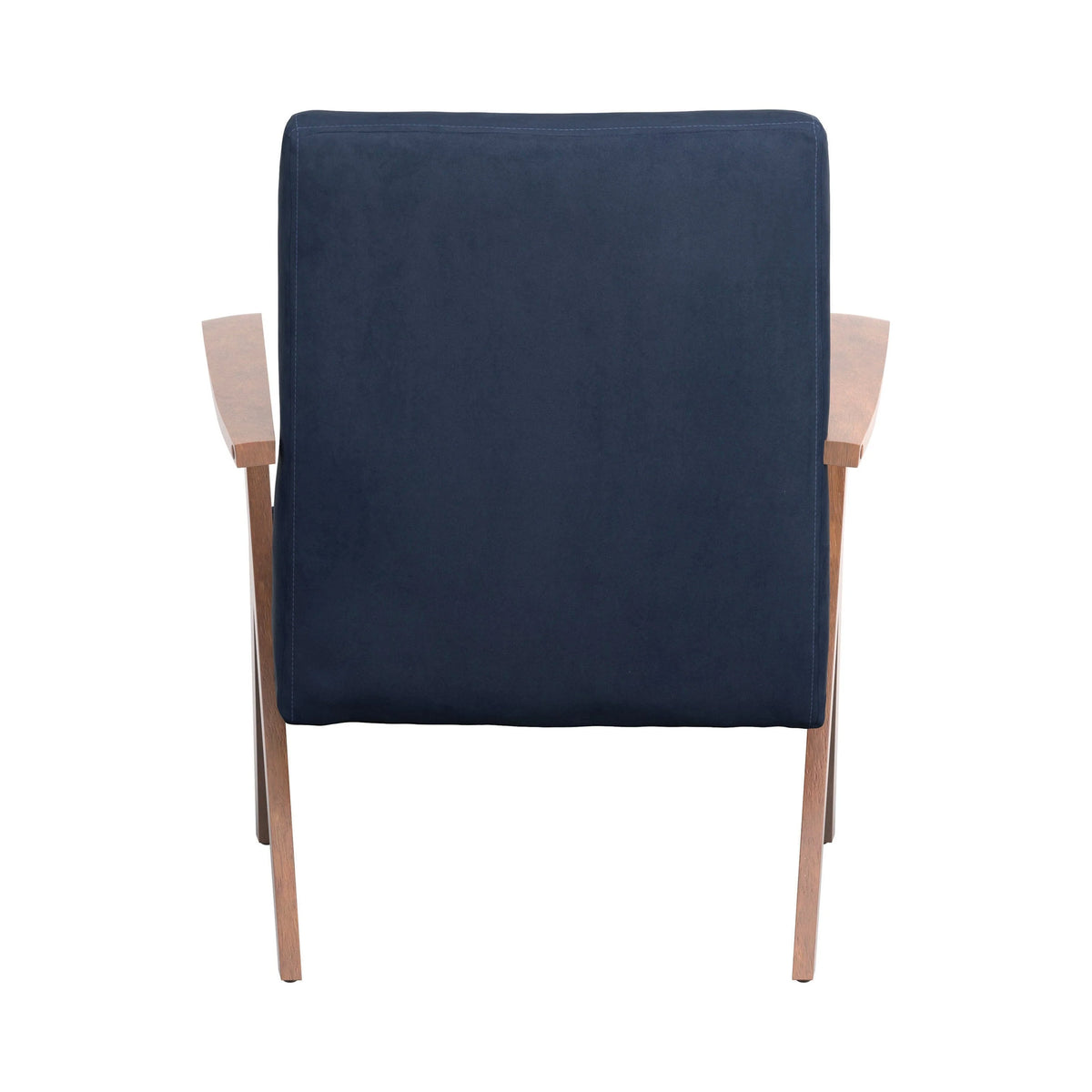 Monrovia Wooden Arms Accent Chair Dark Blue And Walnut - 905415 ebuystt