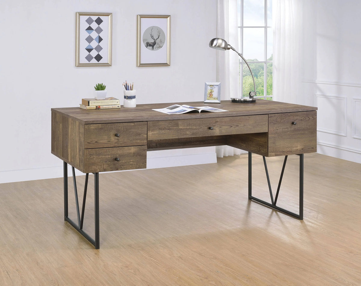 Analiese 4-Drawer Writing Desk Antique Nutmeg - 800999 Pie's Variety Store