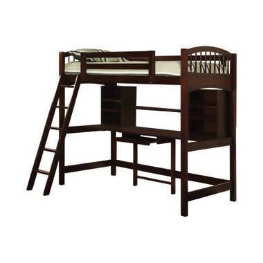 Perris Twin Workstation Loft Bed Cappuccino - 460063 A-Z Store Nadia