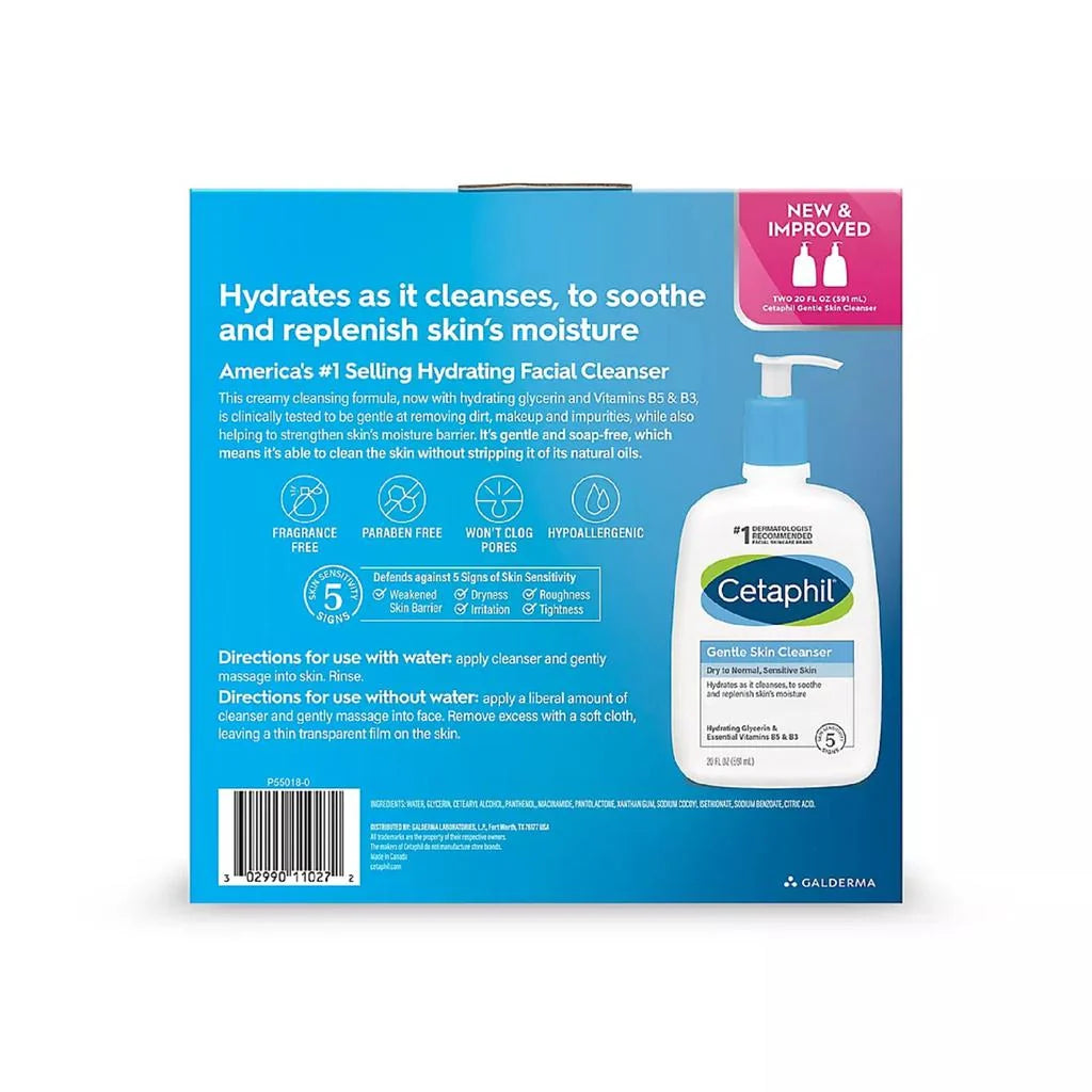 Cetaphil Gentle Cleanser for Dry and Sensitive Skin 2 Units / 591 mL - 417530 ebuystt