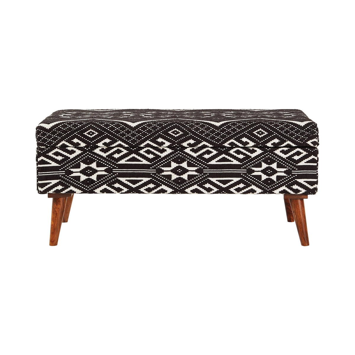 Upholstered Storage Bench Black And White - 918490 Pie's Variety Store