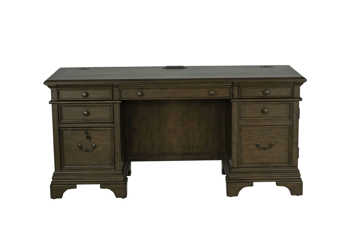Hartshill Credenza With Power Outlet Burnished Oak - 881282 Pie's Variety Store