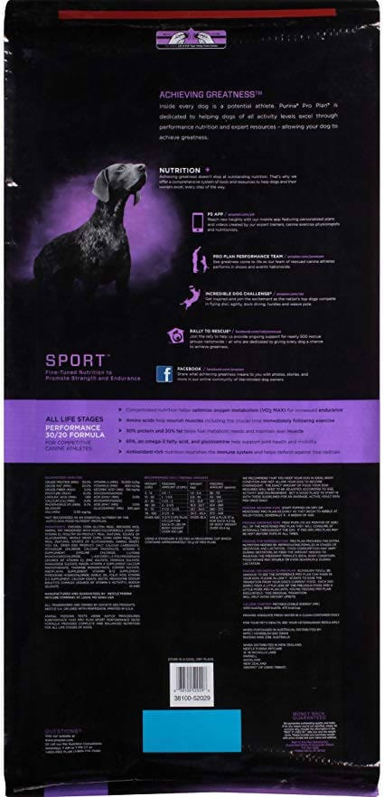 Purina Pro Plan SPORT Formula Dry Dog Food 37.5lbs - 03810052029 Pie's Variety Store