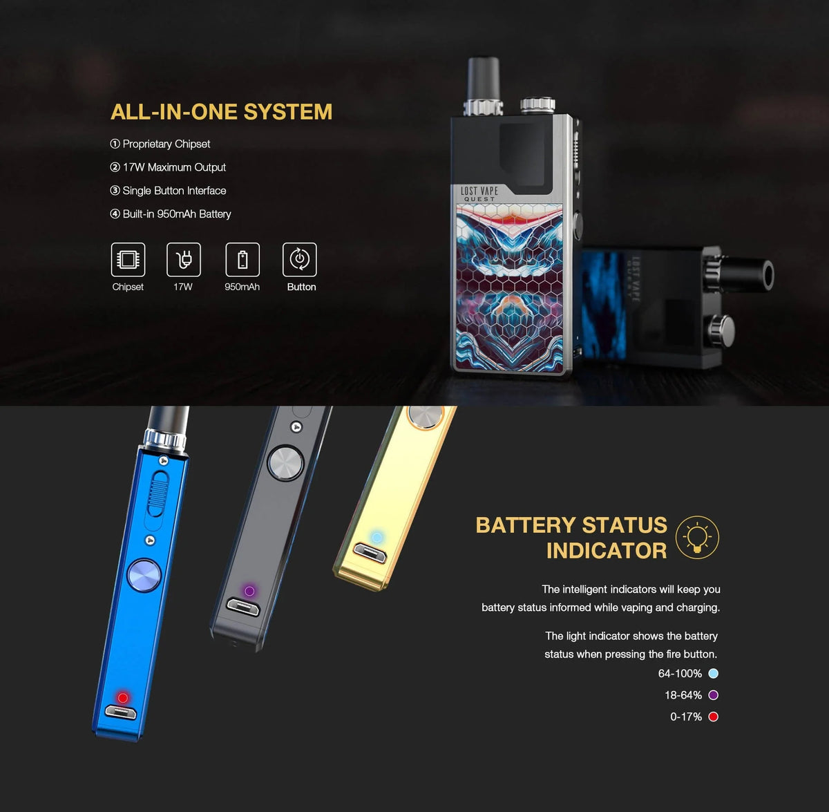 LOST VAPE QUEST ORION XQ - LVQOXQ Pie's Variety Store
