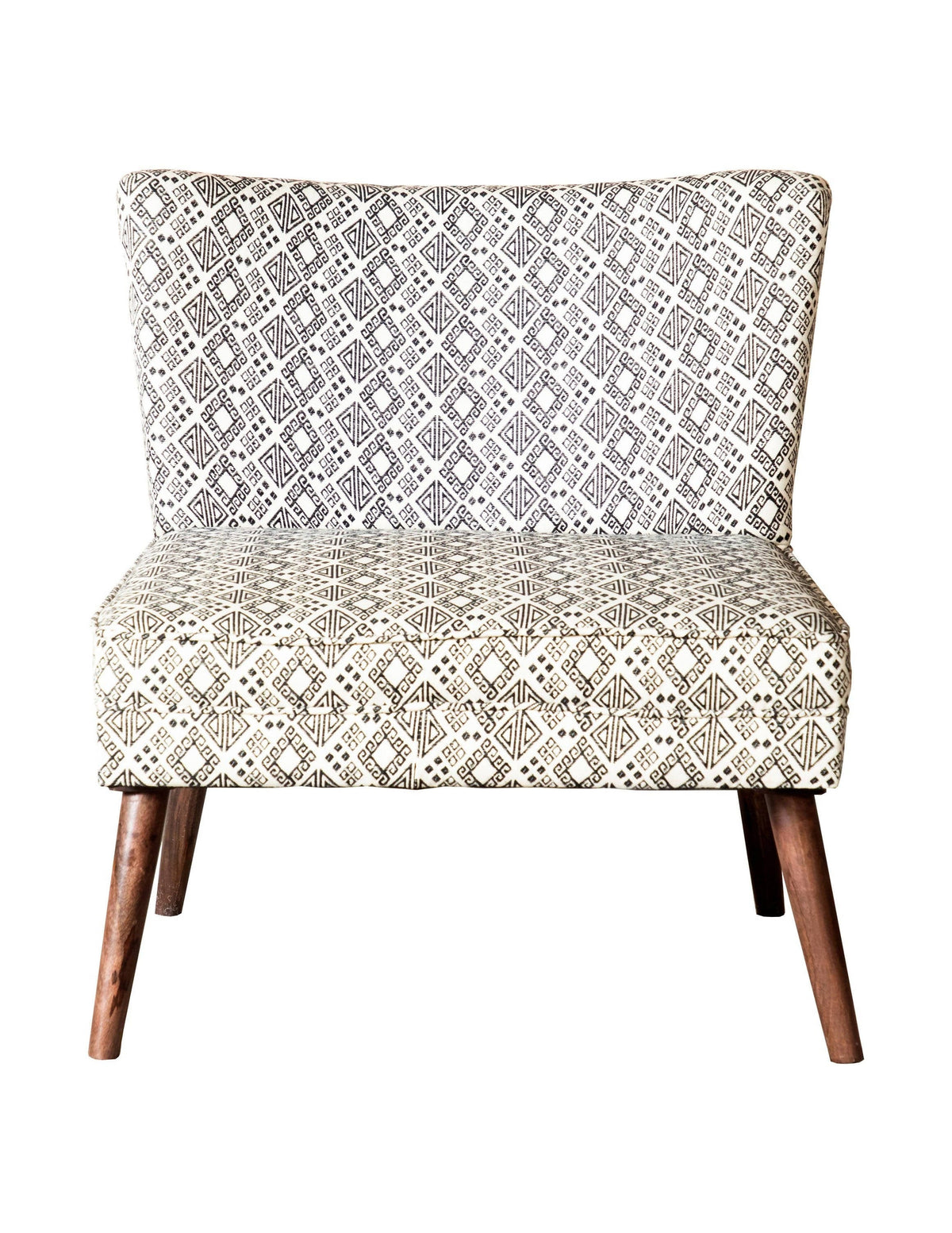 Upholstered Accent Chair With Wooden Leg Black And White - 905502 Pie's Variety Store