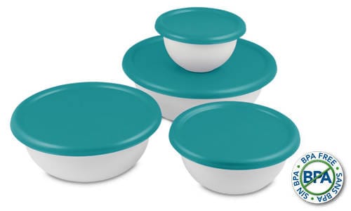 Sterilite 8-Piece Plastic Kitchen Covered Bowl/Mixing Set w/Lids - 0747 Pie's Variety Store