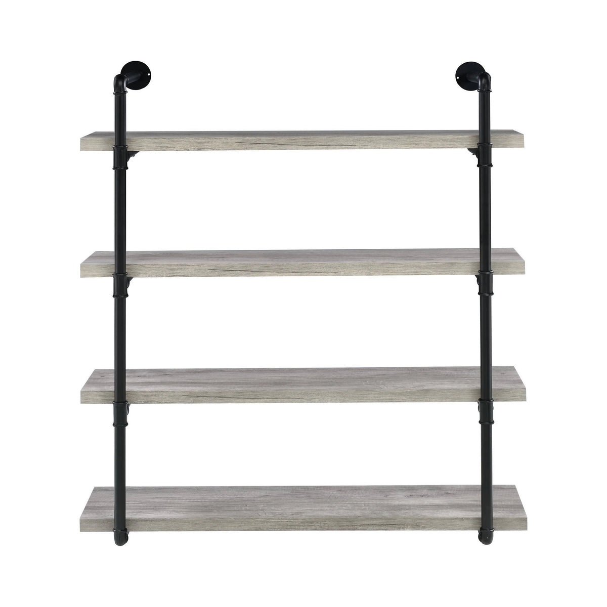 40-Inch Wall Shelf Black And Rustic Oak - 804417 Pie's Variety Store