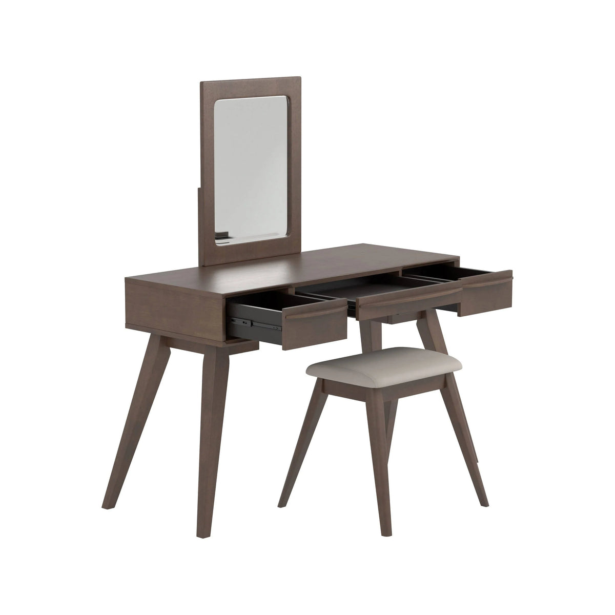 2-Piece Vanity Set With 3-Drawer Medium Brown Each piece is treated to a medium brown finish that warms up any room.- 930224 Pie's Variety Store