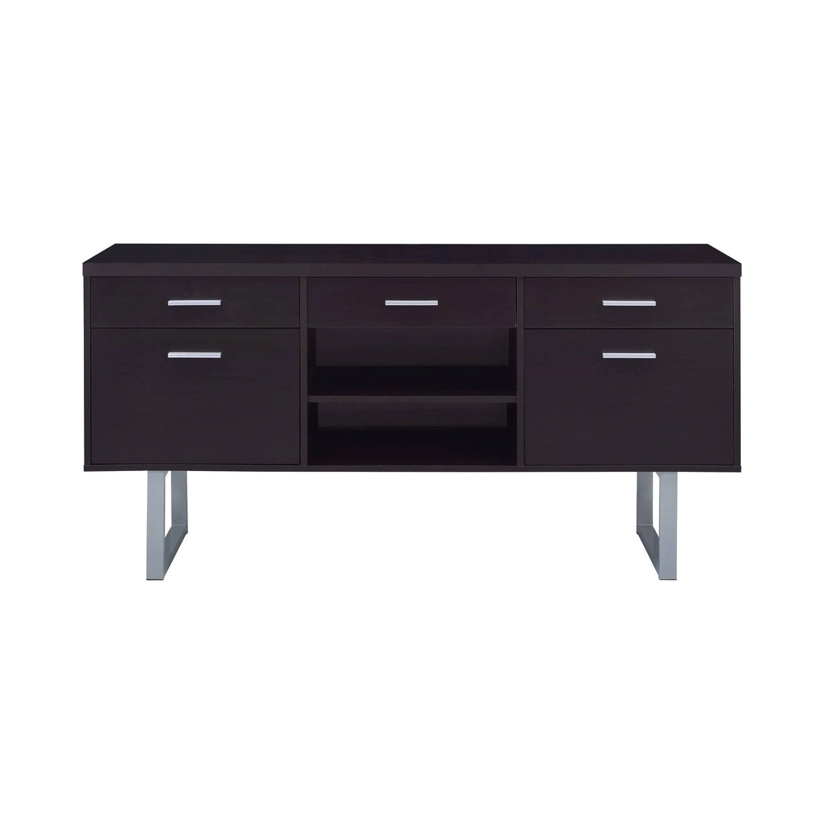 Glavan 5-Drawer Credenza With Adjustable Shelf Cappuccino - 801522 Pie's Variety Store