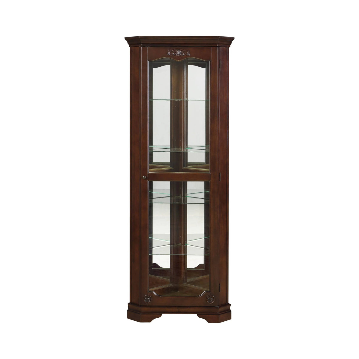 5-Shelf Corner Curio Cabinet Golden Brown - 950195 Pie's Variety Store