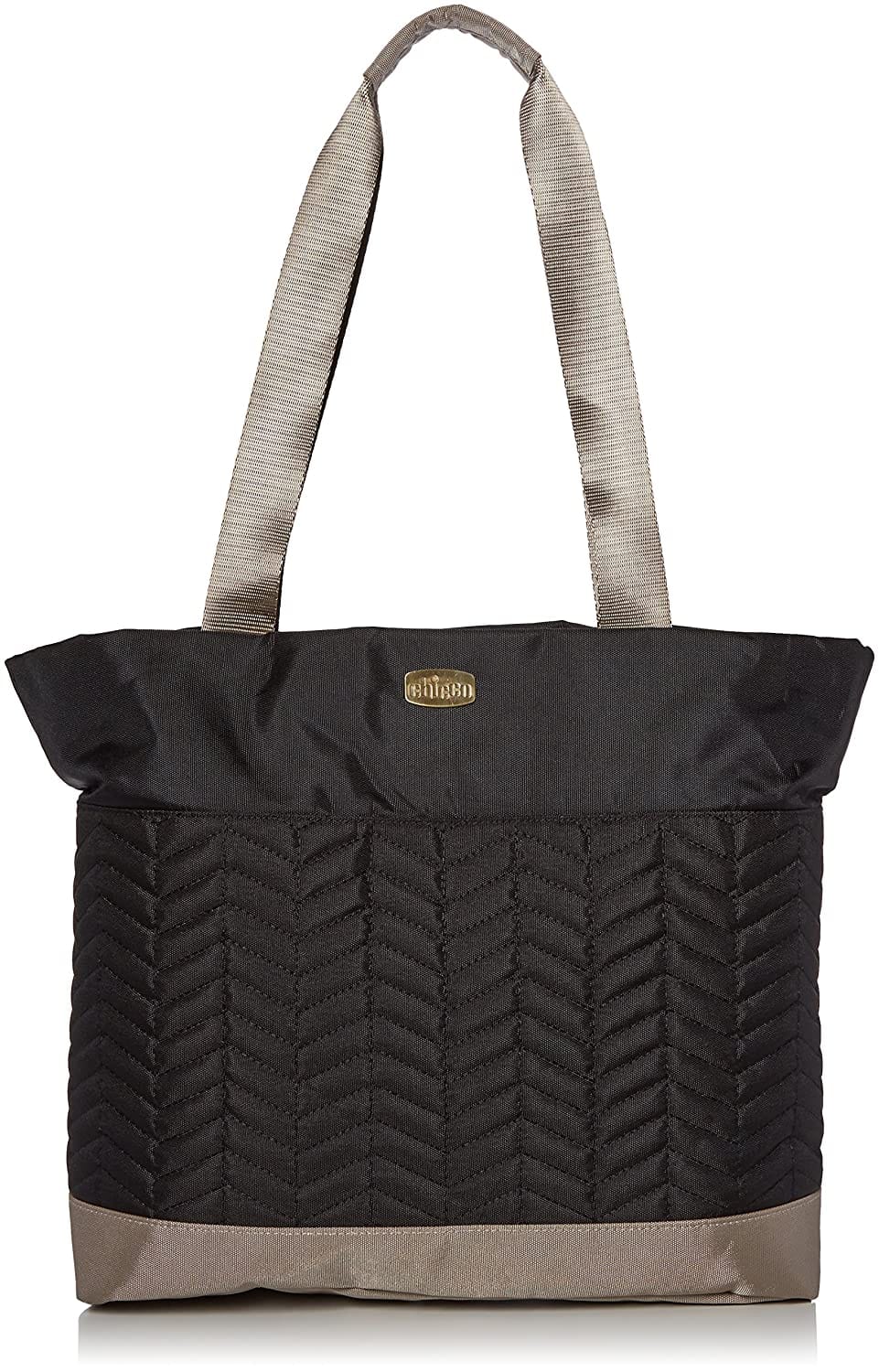 CHICCO Diaper Bag Chevron Black: Thermal zippered bottle pocket with high-density thermal insulation and thermoflect radiant barrier - 06079396950070 ebuystt