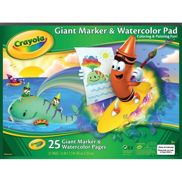 CRAYOLA Giant Marker & Watercolor Pad: Containing 25 blank pages