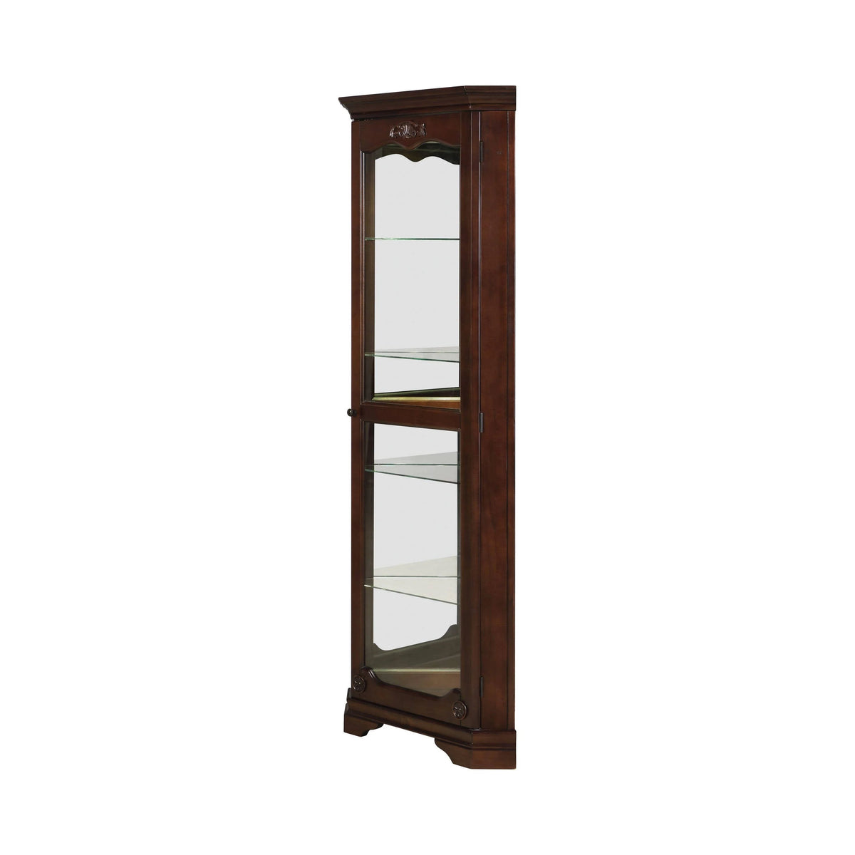 5-Shelf Corner Curio Cabinet Golden Brown - 950195 Pie's Variety Store