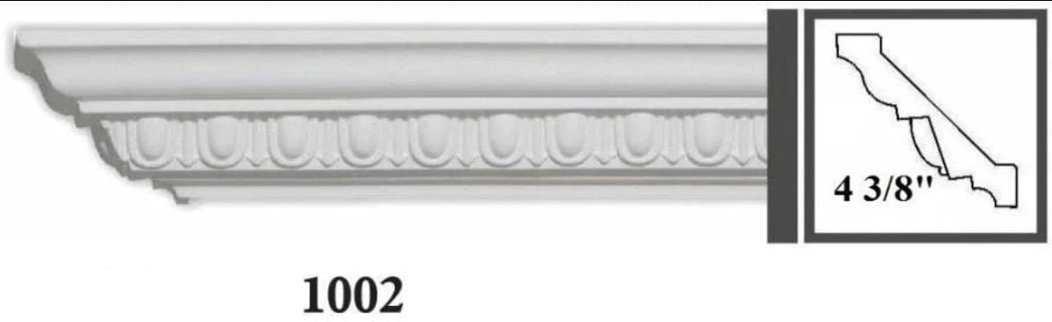 MOULDING Pattern Crown Moulding Polyurethane- 8FT LENGTH MARMEGA
