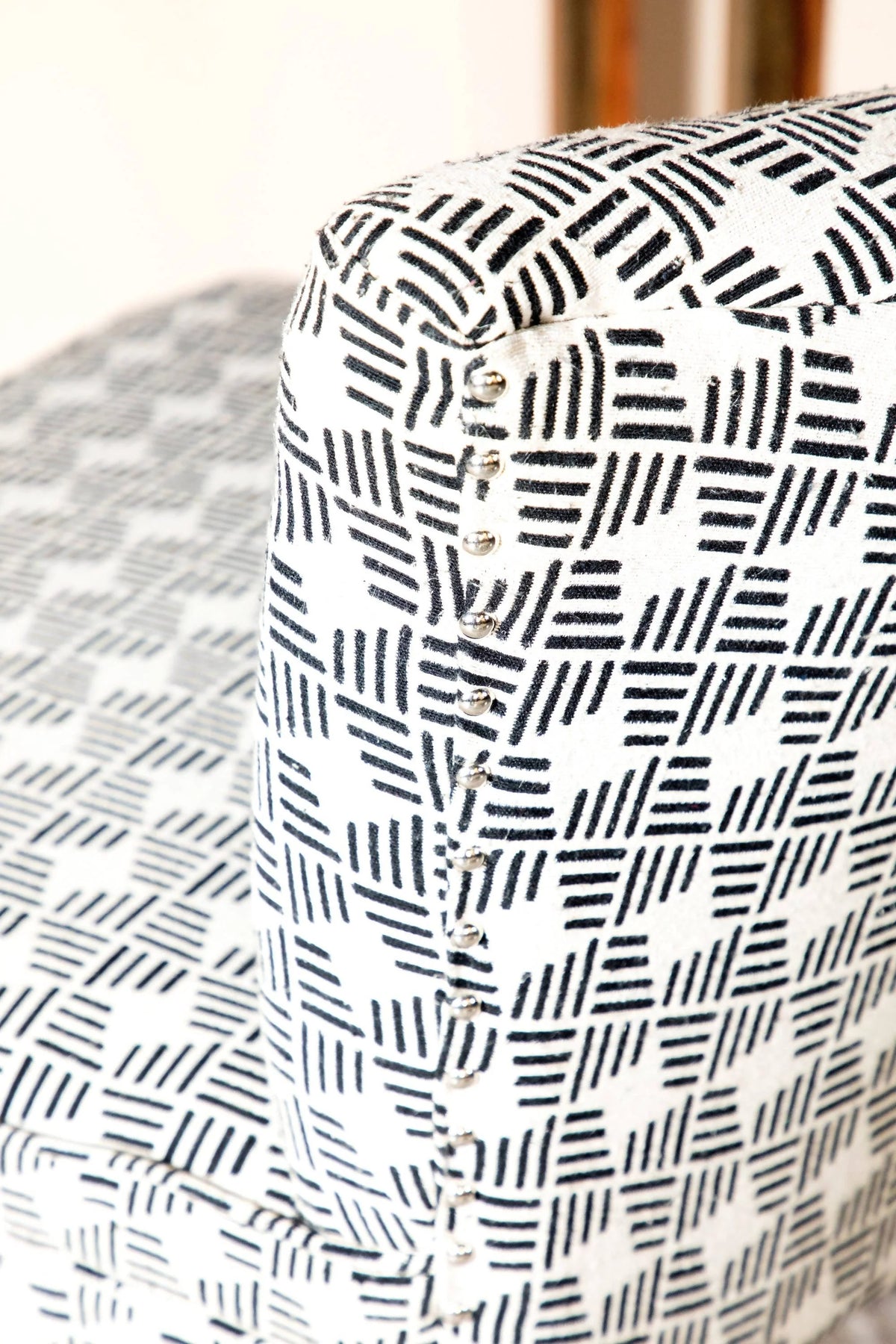 Upholstered Accent Chair With Wooden Leg Black And White - 905502 Pie's Variety Store
