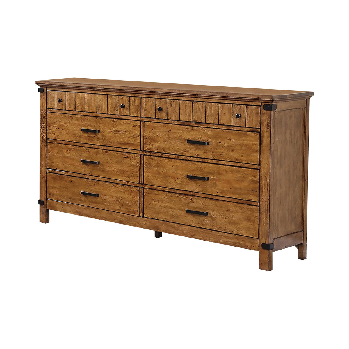 Brenner Queen Panel Bed Rustic Honey 4 PIECE Set - SET4PC205261Q Pie's Variety Store