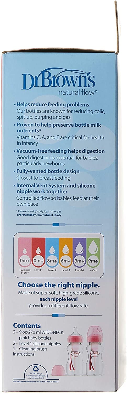 the Options+™ Wide-Neck Bottle makes for a comfortable feeding experience for baby - WB92601-ESX ebuystt