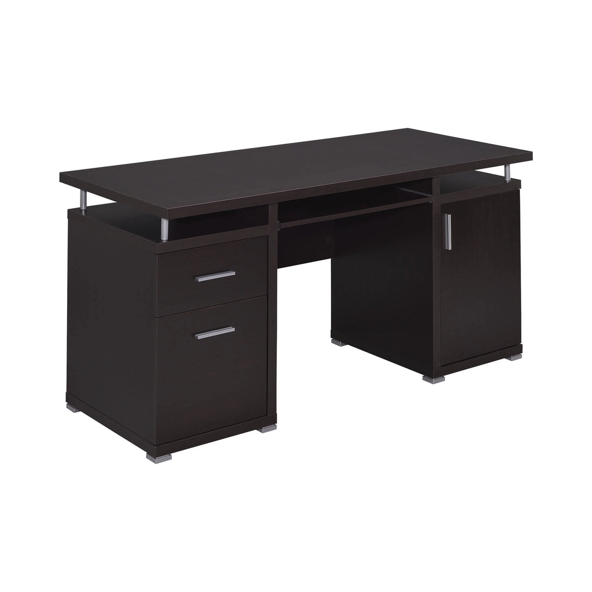 Tracy 2-Drawer Computer Desk Cappuccino - 800107 Pie's Variety Store