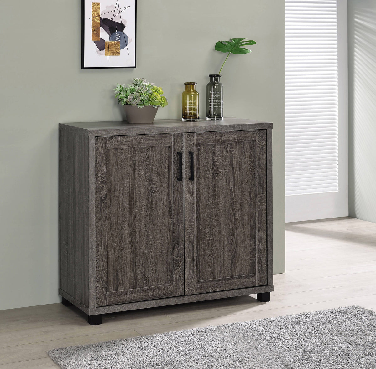 Wooden 2-Door Accent Cabinet Weathered Grey - 951046 Pie's Variety Store