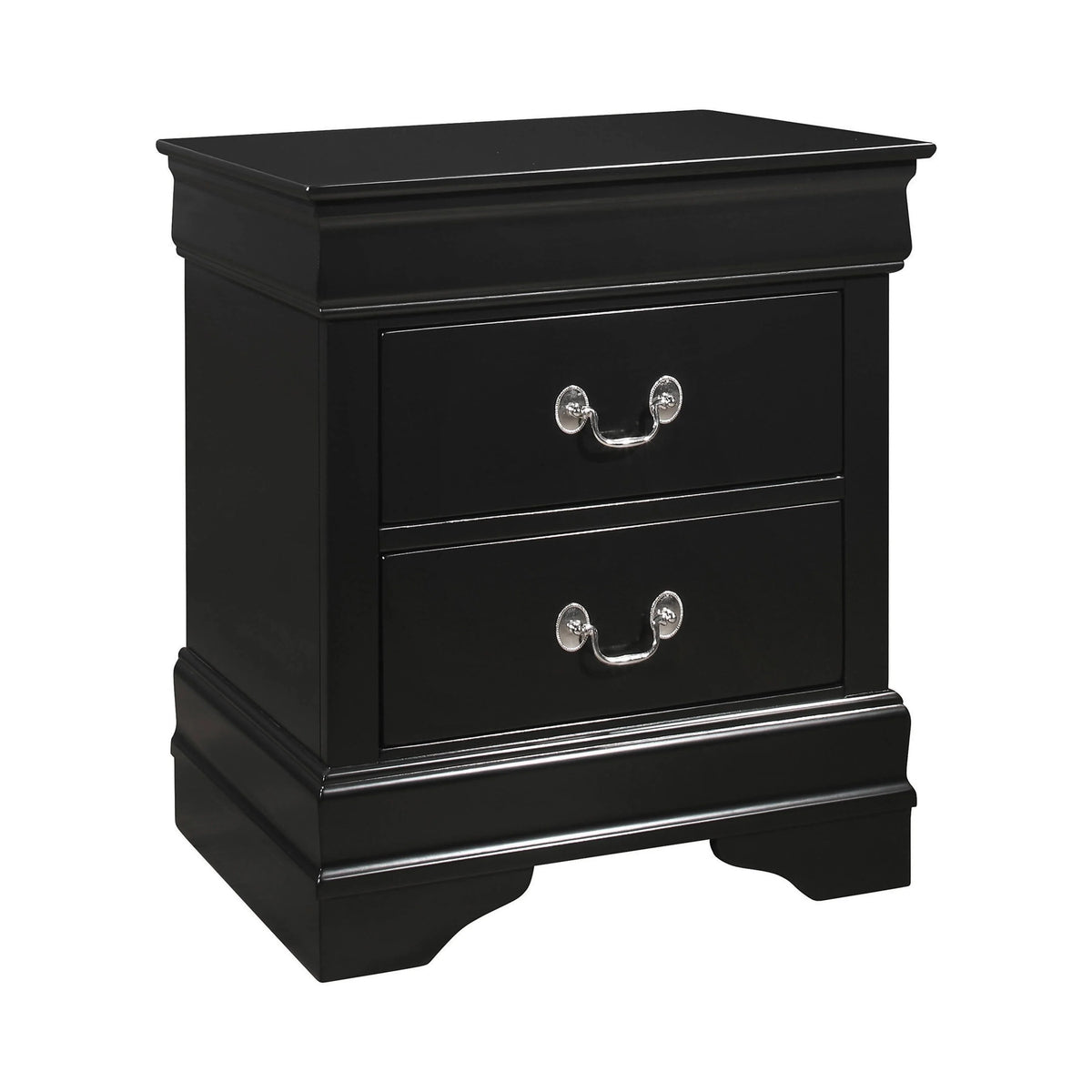 Louis Philippe Queen Panel Sleigh Bed Black 4PC Set - SET4PC212411Q Pie's Variety Store
