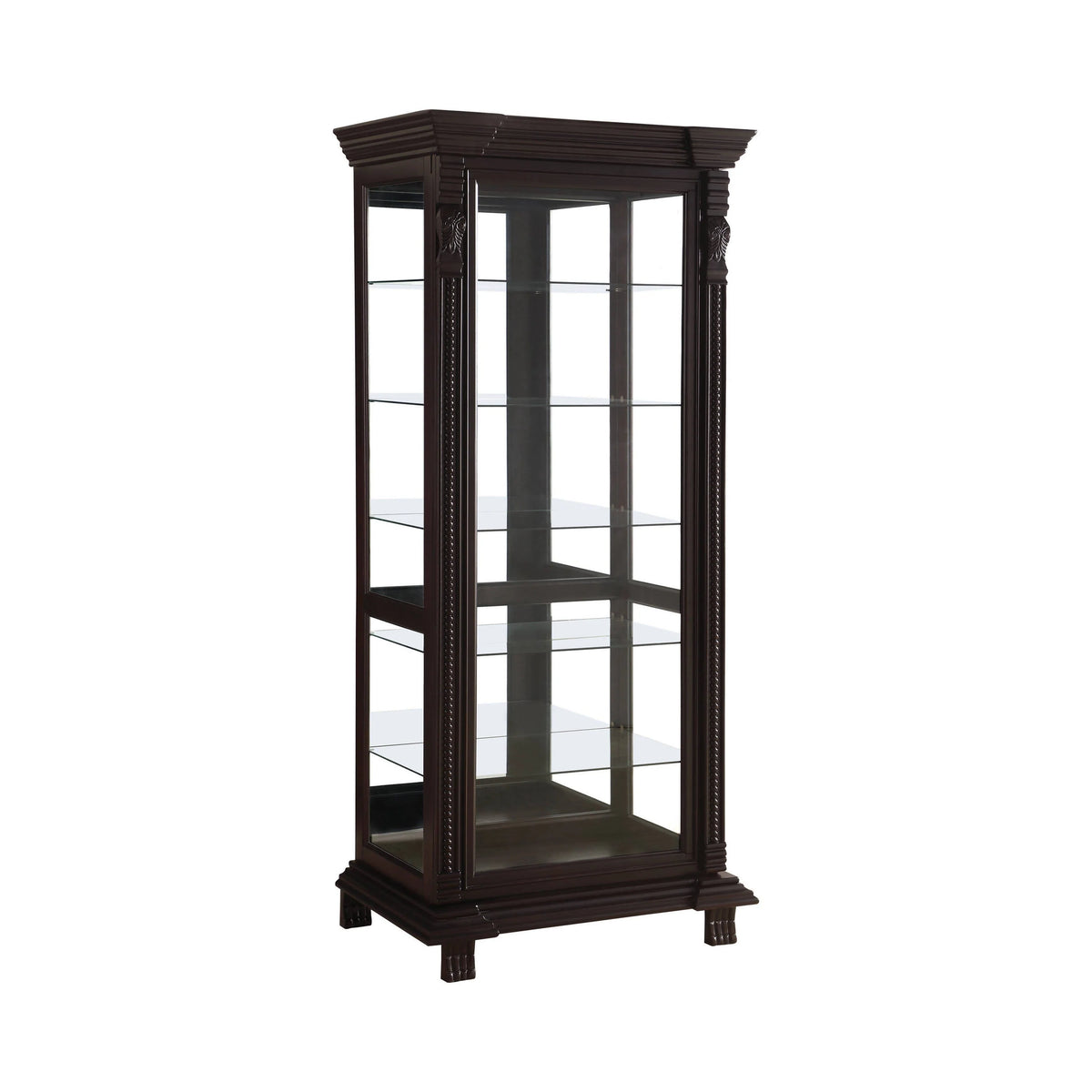 6-Shelf Rectangular Curio Cabinet Cappuccino And Clear - 4715 Pie's Variety Store