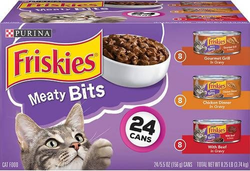 Friskies. Canned cat food: 24 Pack/16 lb/156 g / Friskies / 924838/ Purina Friskies - Adult Meal Set
