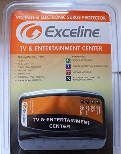 Exceline 3 Outlet Voltage & Electronic TV Surge Protector TV & Entertainment Center Ideal for Audio
