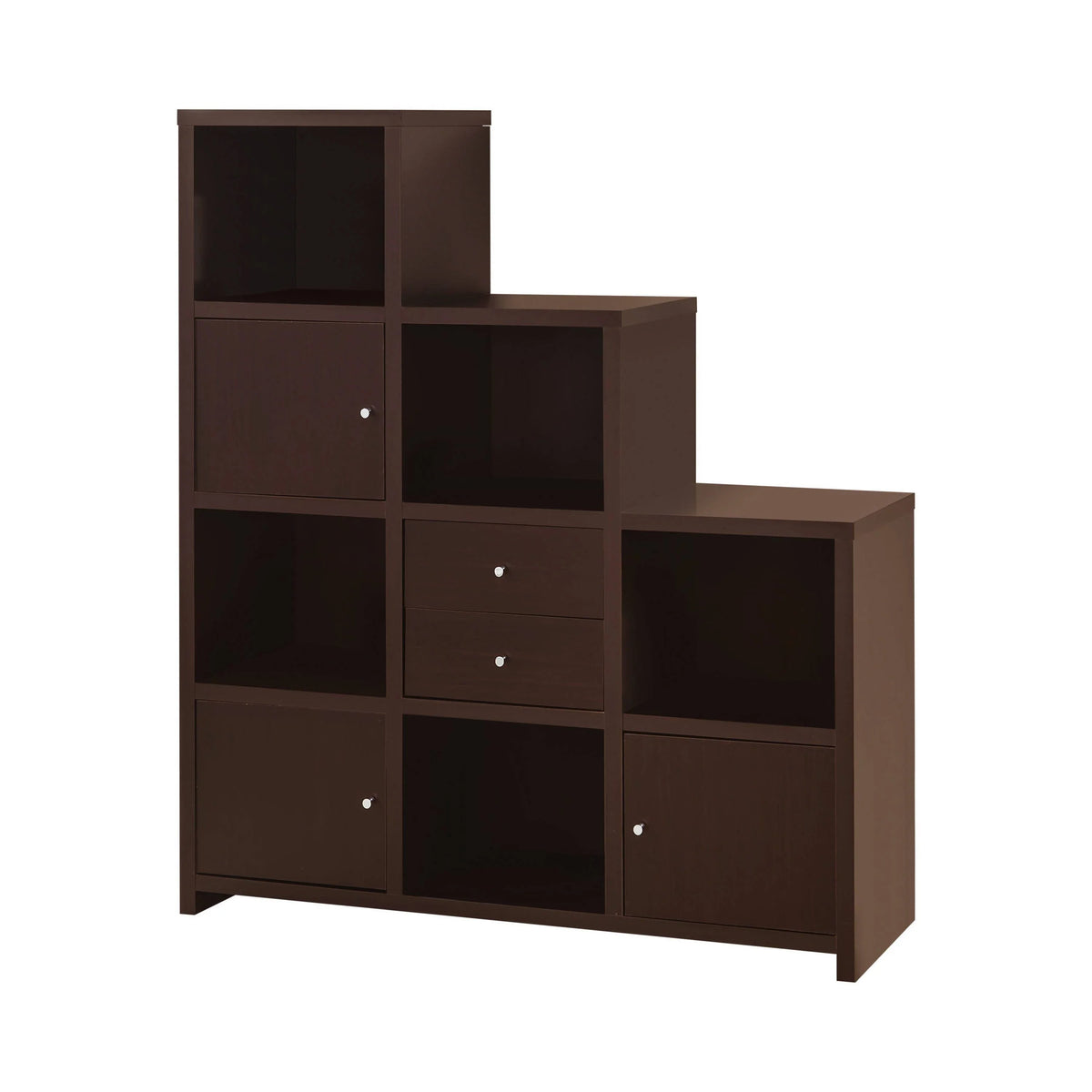 Bookcase With Cube Storage Compartments - delivers a stunning and useful home accessory Cappuccino - 801170 Pie's Variety Store