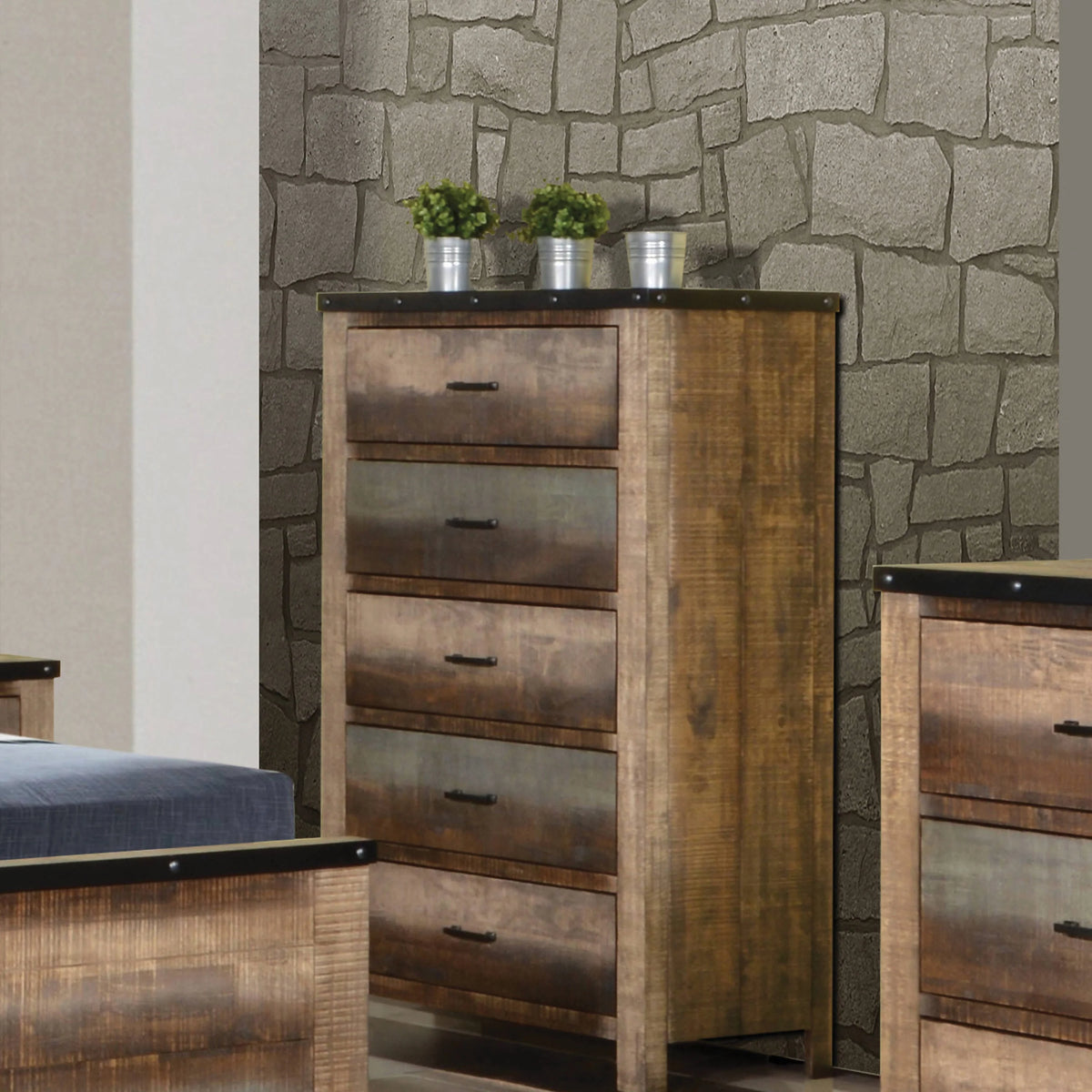 With Five Spacious Drawers