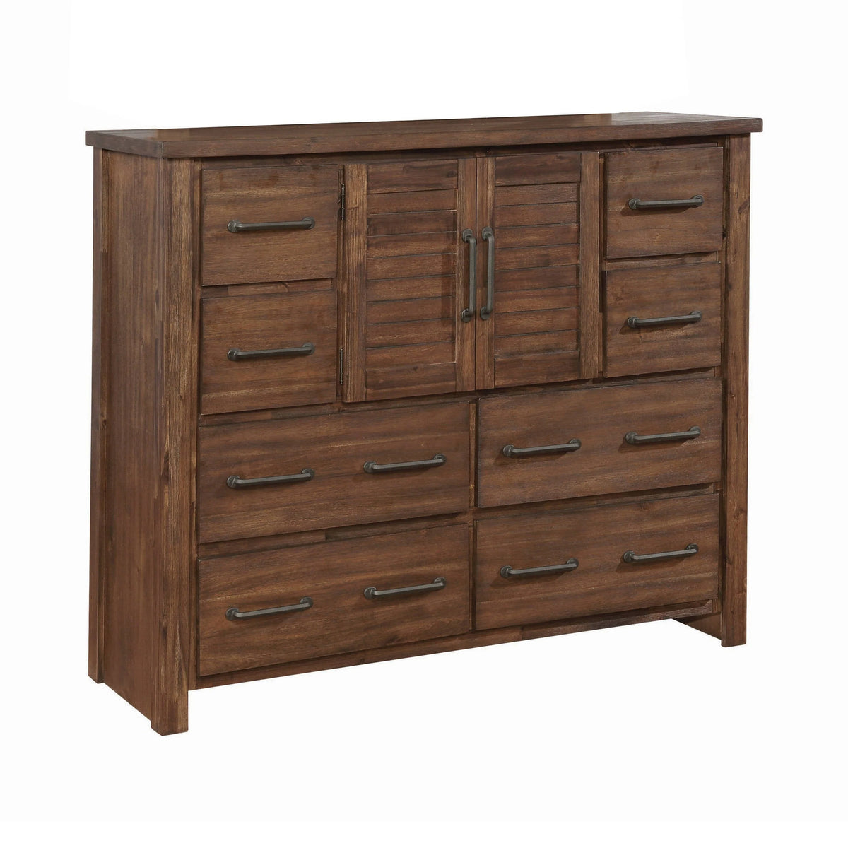 Sutter Creek Queen Bed With Block Posts Vintage Bourbon 4PC Set - SET4PC204531Q Pie's Variety Store