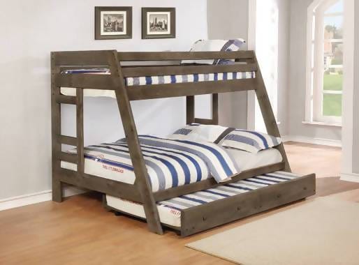 Wrangle Hill Twin Over Full Bunk Bed Gun Smoke - 400830 A-Z Store Nadia