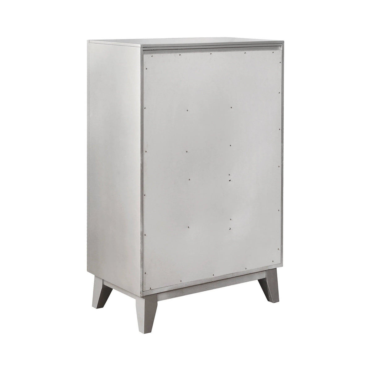 Leighton 5-Drawer Chest Metallic Mercury Collection: This Chest Adds A Touch Of Shimmer To Any Bedroom