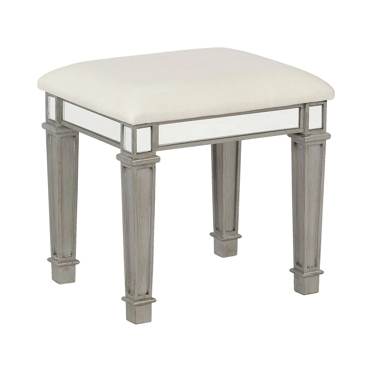 2-Piece Vanity Set Metallic Platinum And White - 930131 Pie's Variety Store