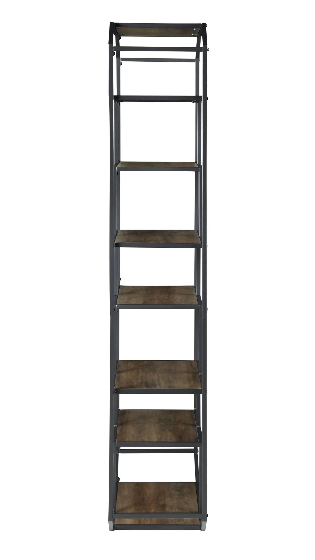 6-Shelf Bookcase Rustic Brown And Dark Grey - 805662 Pie's Variety Store