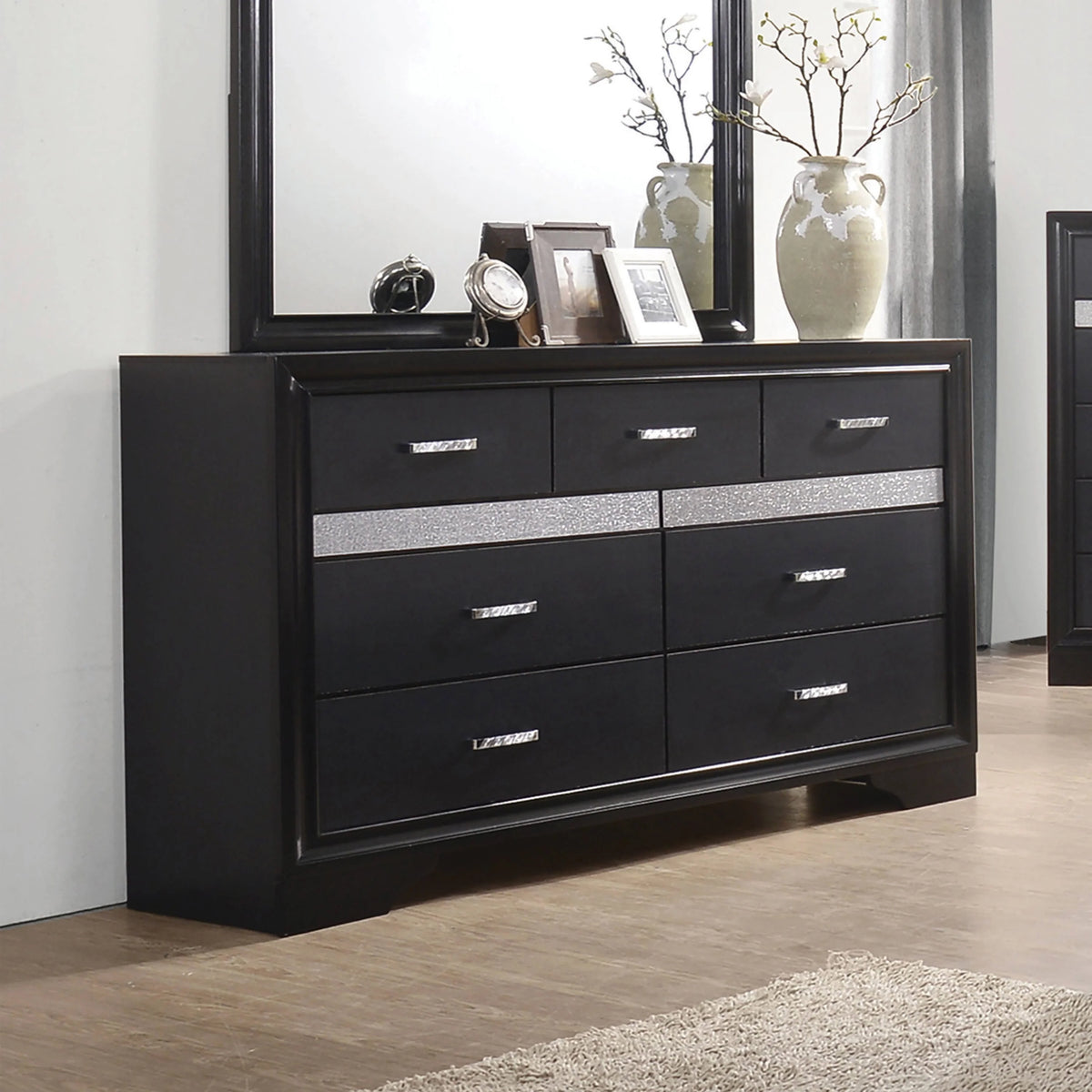 Miranda Queen 2-Drawer Storage Bed Black 4PC Set - SET4PC206361Q Pie's Variety Store