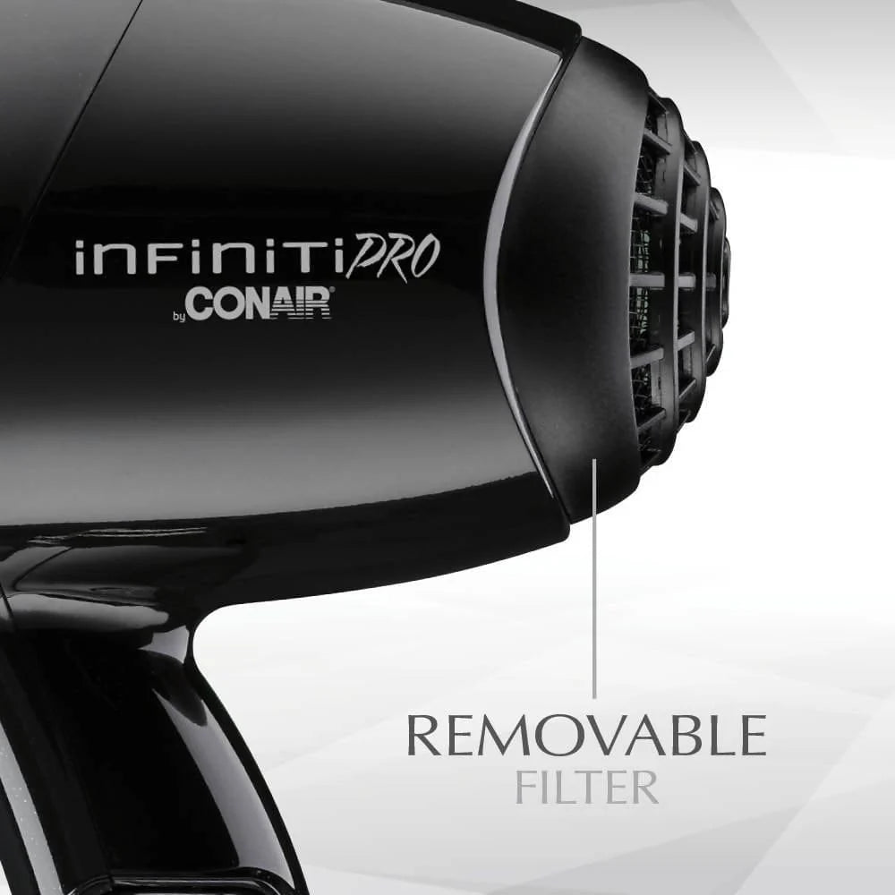 InfinitiPRO by Conair Diamond Brilliance 1875 Watt Diamond-Infused Ceramic Dryer - Creates even heat that dries hair gently and reduces damage while providing added shine - C-580R Elegant AccScents