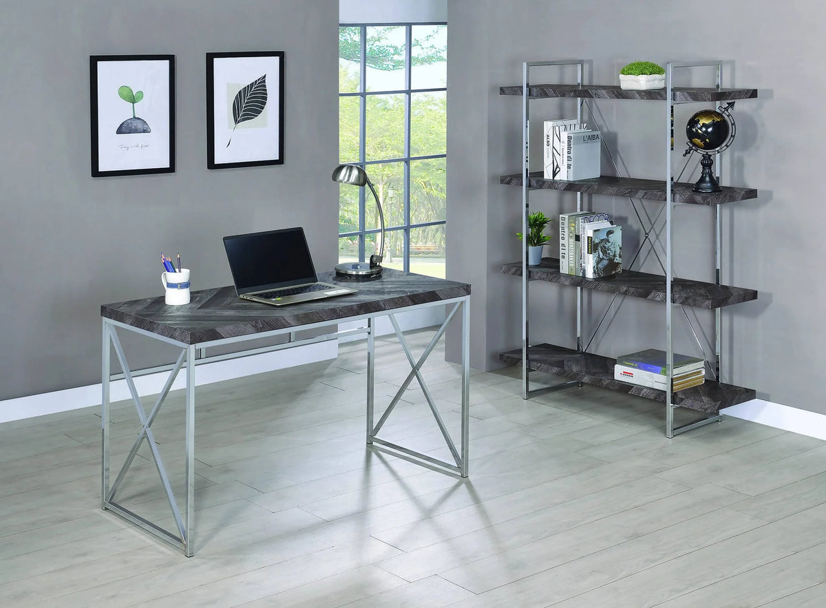 Grimma Writing Desk Rustic Grey Herringbone - 802611 Pie's Variety Store