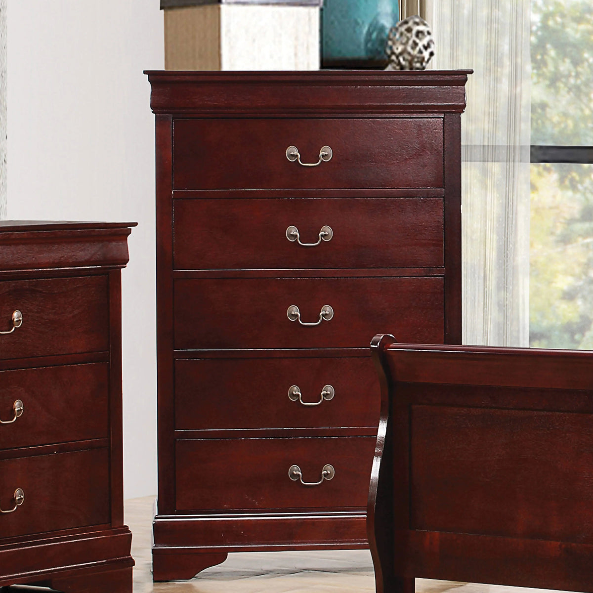 Louis Philippe 5-Drawer Chest Cherry - 222415 Pie's Variety Store