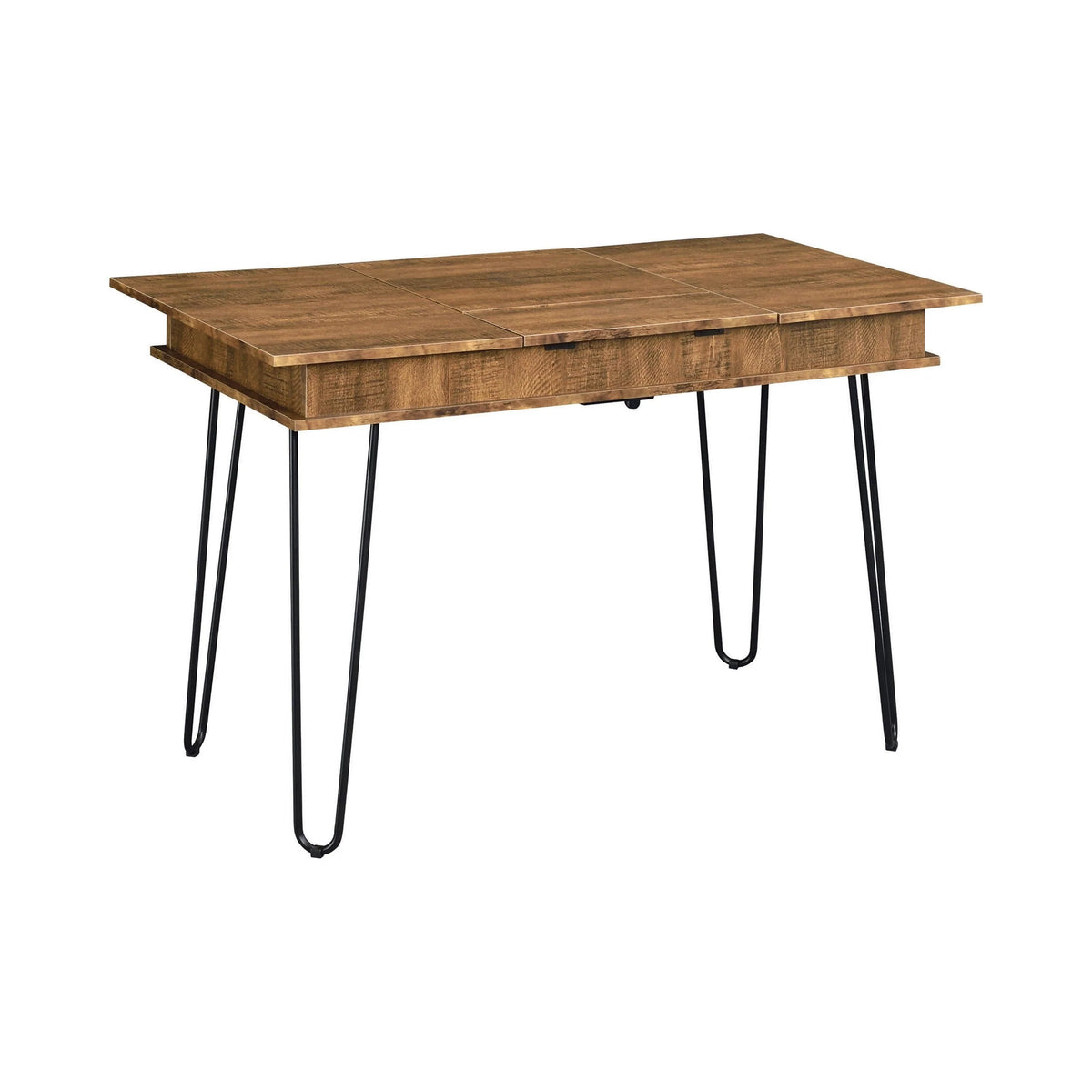 Sheeran Writing Desk With 4 Hidden Storages Rustic Amber - 802011 coastmega
