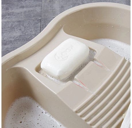 GTBW Wash Tub 10 Lt: Household Laundry basin with washboard. Thick plastic washable wash basin Creative integrated baby washbasin - 6933 ebuystt