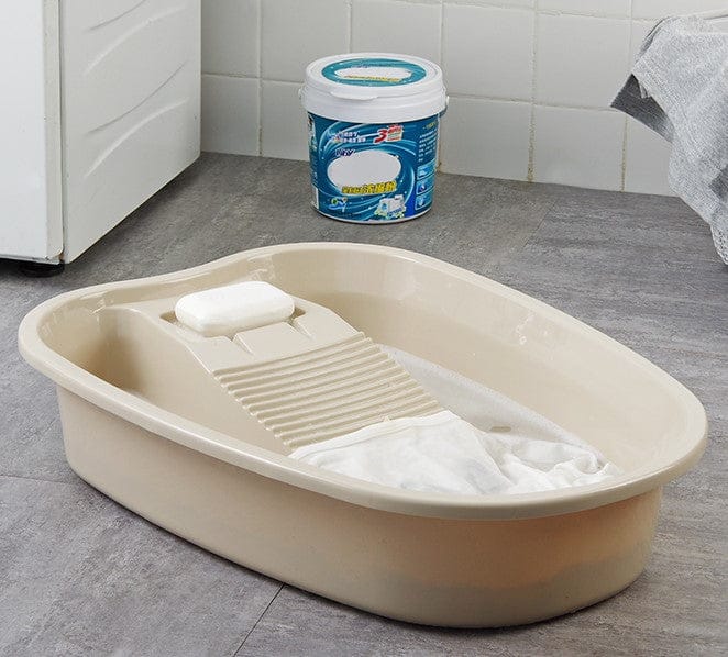 GTBW Wash Tub 10 Lt: Household Laundry basin with washboard. Thick plastic washable wash basin Creative integrated baby washbasin - 6933 ebuystt