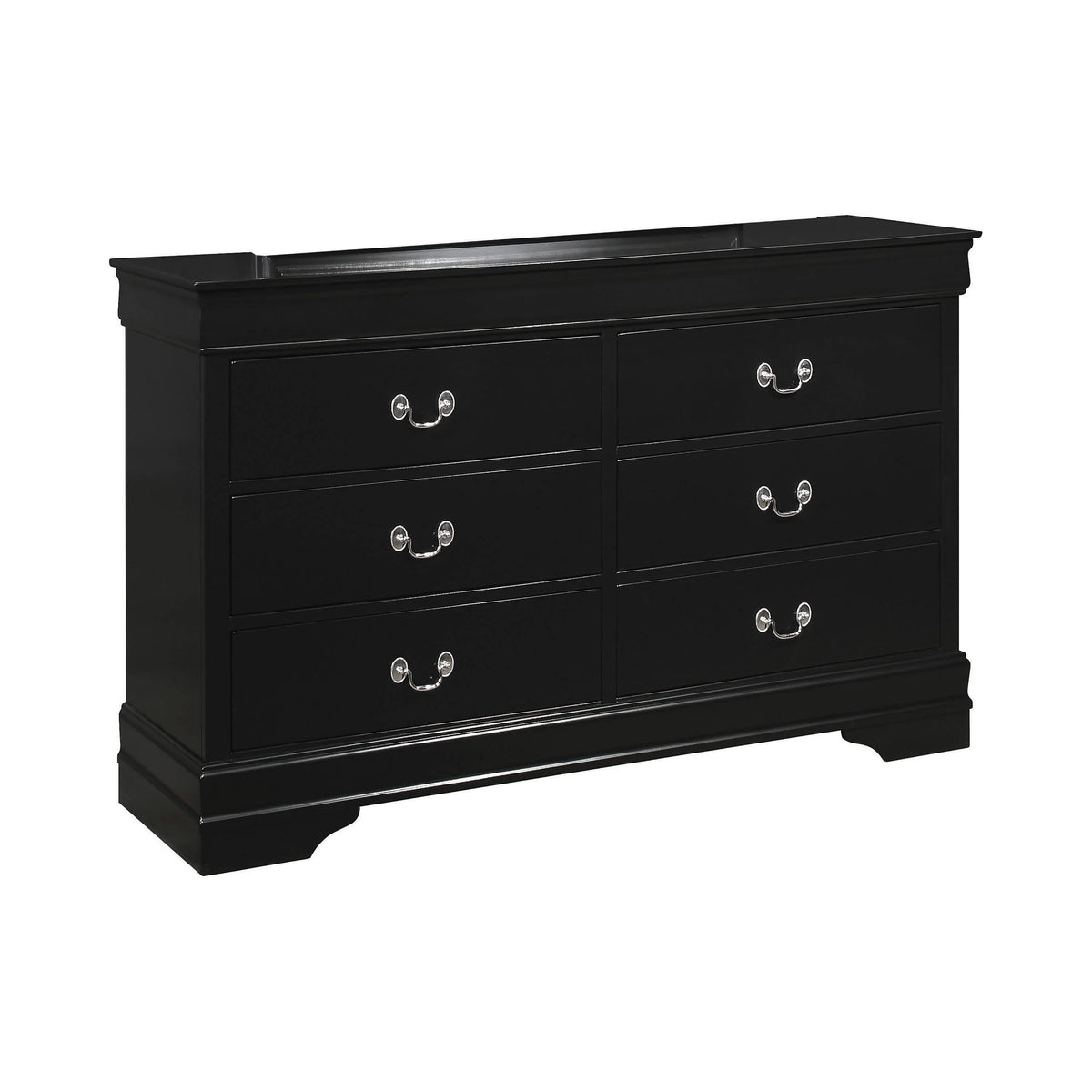 Louis Philippe Queen Panel Sleigh Bed Black 4PC Set - SET4PC212411Q Pie's Variety Store