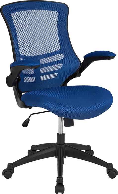 Mid-Back Black / Blue / Dark Gray / Green / Red / White Mesh Swivel Ergonomic Task Office Chair with Flip-Up Arms - BL-X-5M-BK-GG / BL-X-5M-BLUE-GG / BL-X-5M-DKGY-GG / BL-X-5M-GRN-GG / BL-X-5M-RED-GG / BL-X-5M-WH-GG ADRIAN'S ELECTRONICS
