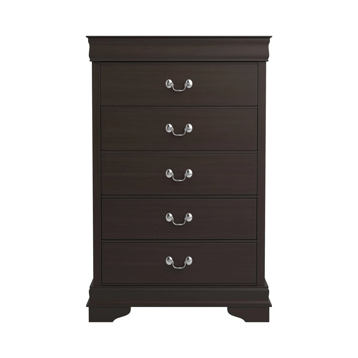 Louis Philippe 5-Drawer Chest With Silver Bails Cappuccino - 202415 Pie's Variety Store