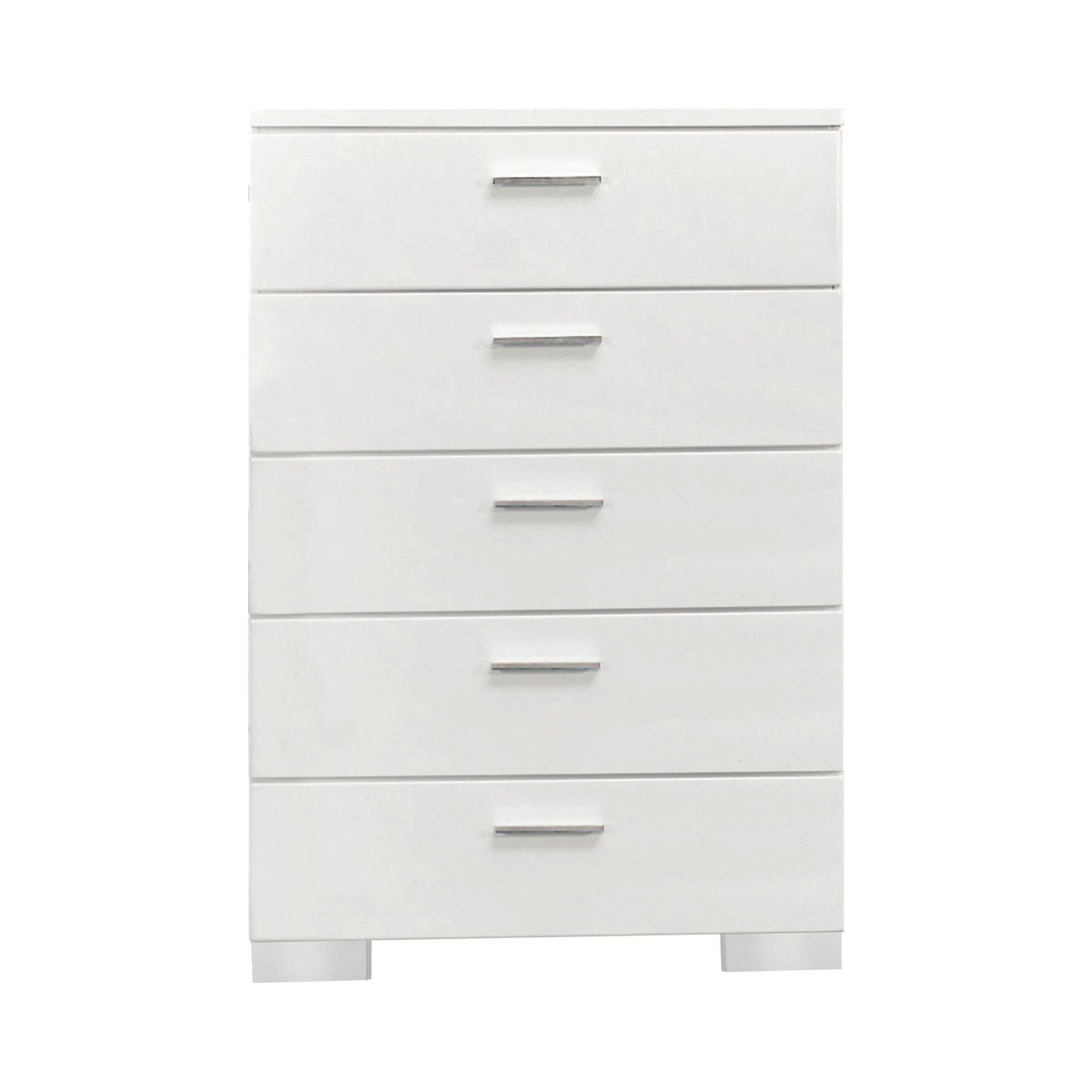Felicity 5-Drawer Chest Glossy White - 203505 Pie's Variety Store