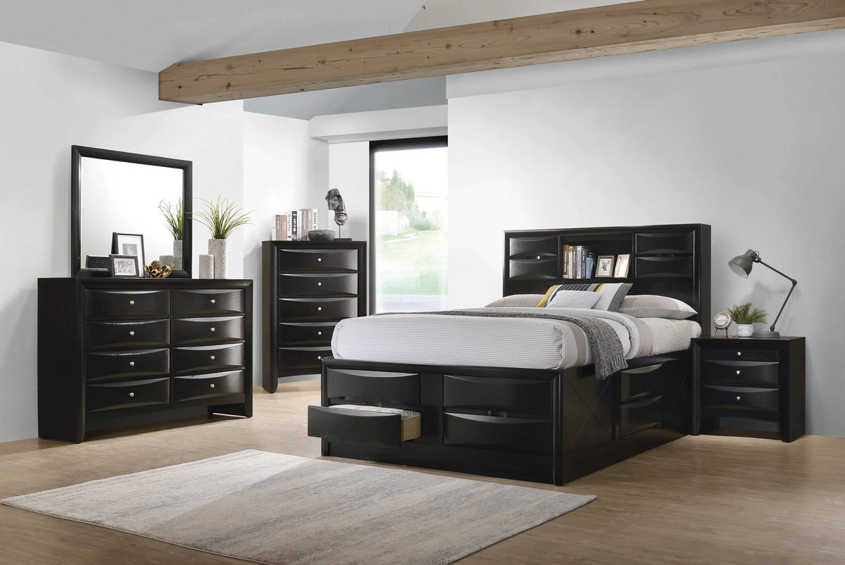Briana Queen Platform Storage Bed Black - 202701Q Pie's Variety Store