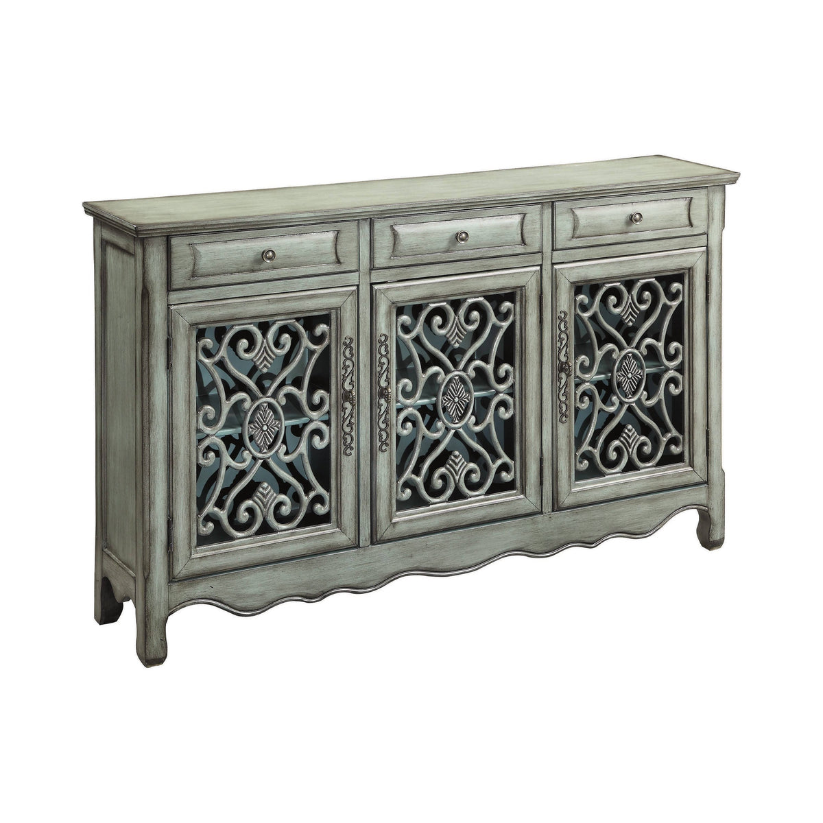 3-Door Accent Cabinet Antique Green - 950357 Pie's Variety Store